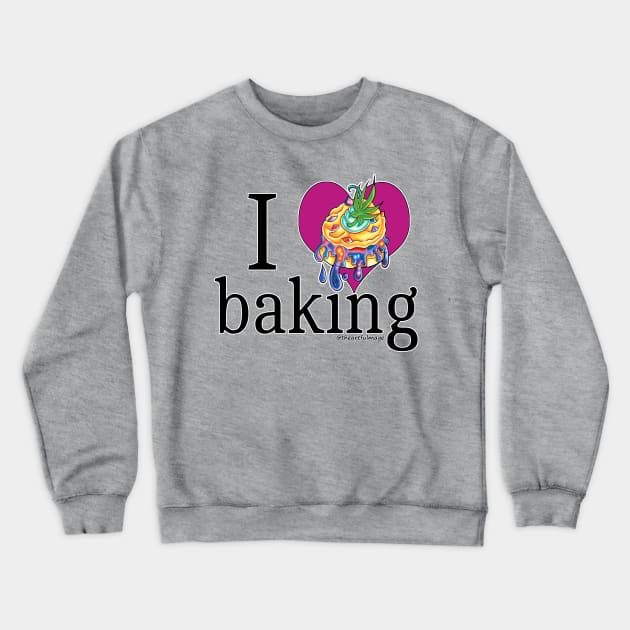 I Heart Baking (Space Cookie Version) Crewneck Sweatshirt by Artful Magic Shop